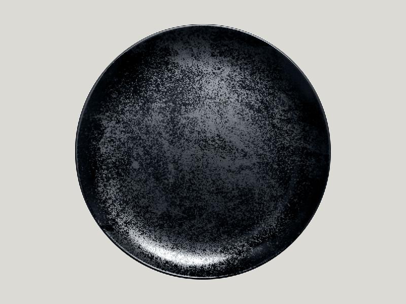 ASSIETTE PLATE ROND NOIR PORCELAINE Ø 28 CM KARBON RAK