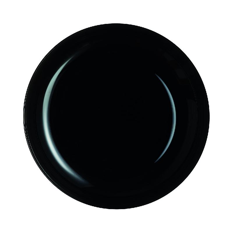 ASSIETTE CREUSE ROND NOIR VERRE Ø 21 CM EVOLUTIONS ARCOROC