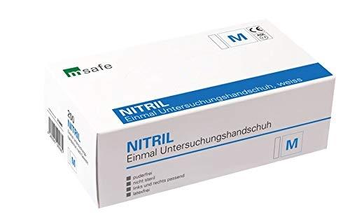 MSAFE - Lot de 200 gants jetables en nitrile sans poudre et sans latex - Norme EN374 - Gants d'examen_0