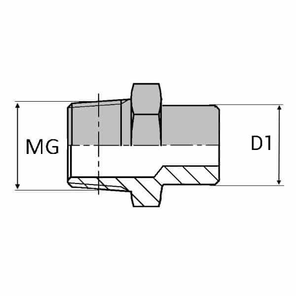 Adaptateur droit mâle gaz conique x extrémité à souder bout à bout - 1