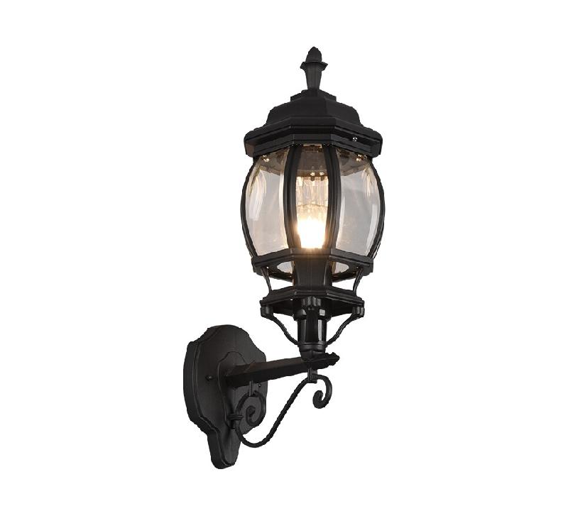 Applique extérieure Elvo 1x E27 IP44 noir mat aluminium et verre - 206967132 - noir 4017807543803_0