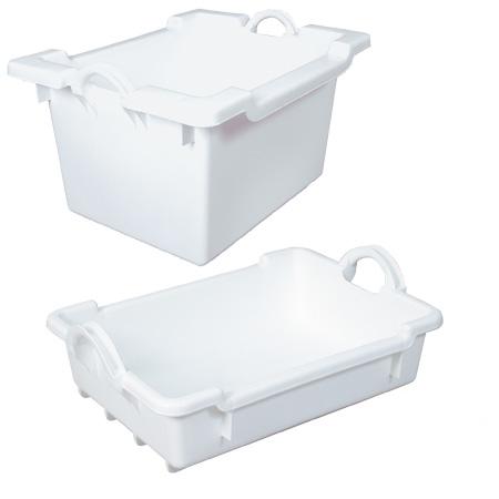 Bac en plastique emboîtable et gerbable - très robuste avec larges poignées - usage alimentaire_0
