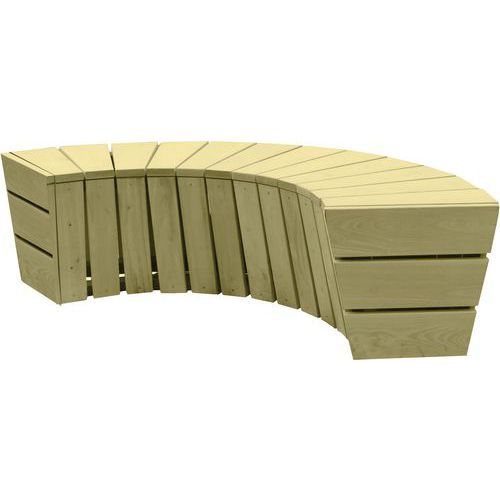 BANQUETTE CINTRÉE HÉLIOS + 2 JOUES - PIN - MOBEXTAN
