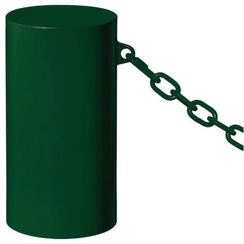 BORNE BARCELONE Ø 27 CM 1 ANNEAU - ZINC VERT 6005 - PROCITY