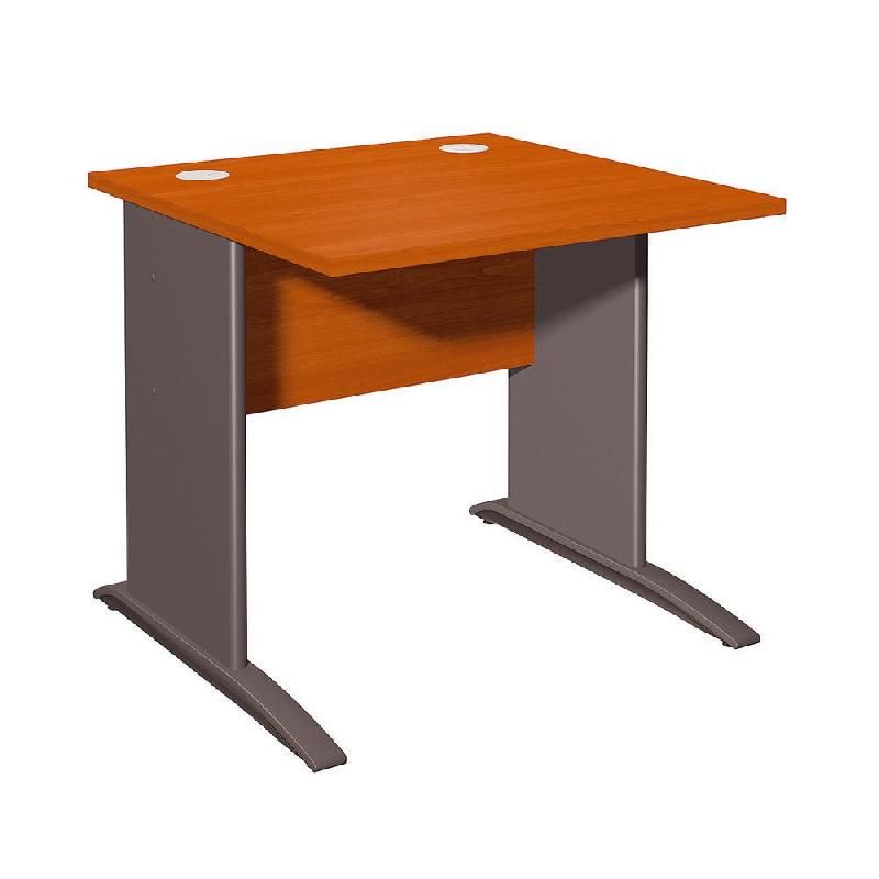 BUREAU DROIT EVOLUTION - L. 80 X P. 80 CM - PLATEAU 'MERISIER' - PIEDS L 'MERISIER'.