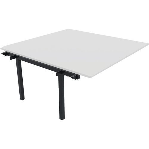 BUREAU L140XP165 CM ÉP.25MM PIED CARRÉ BLANC/NOIR - EOL