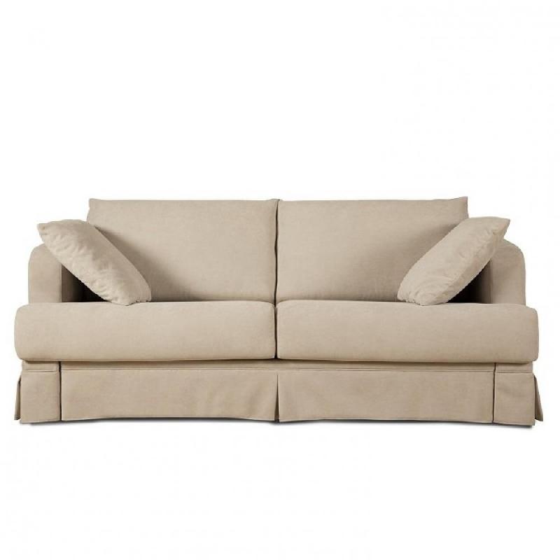 Canapé convertible express VIENA 120x190 cm - Base juponnée - Tissu personnalisable - Matelas 13 cm_0