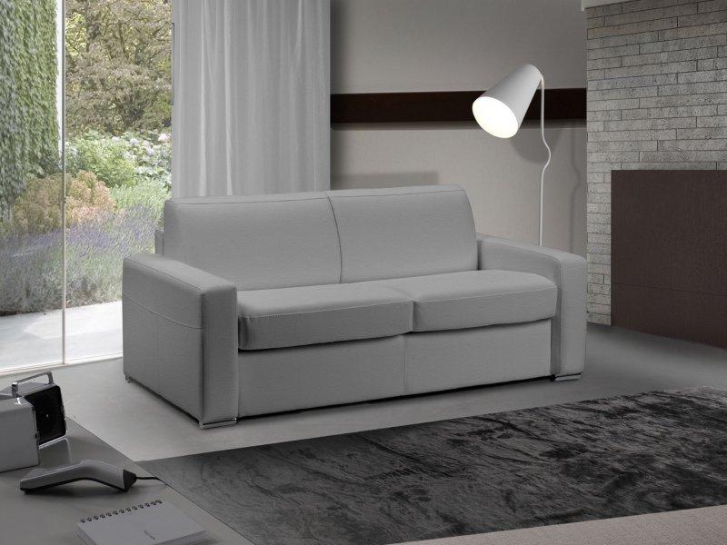 Canapé-lit 3-4 places MASTER - Convertible ouverture EXPRESS 160x200 cm - Matelas 18 cm inclus - Polyuréthane gris silex_0