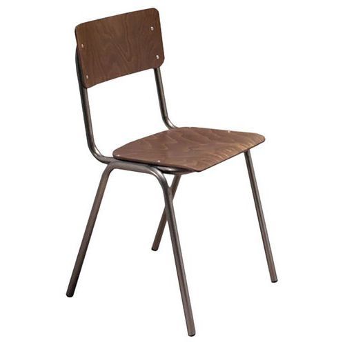 CHAISE SUSY STRUCTURE MÉTAL - ASSISE ET DOSSIER BOIS - STAMP
