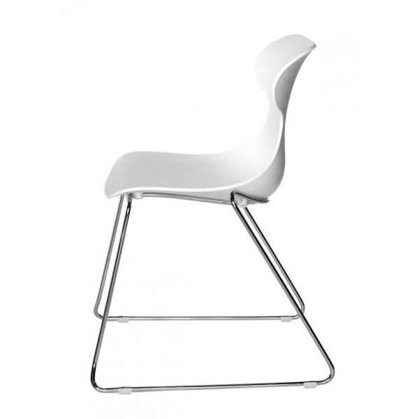 Chaise visiteurs avec piètement traineau Daryl - Blanc_0