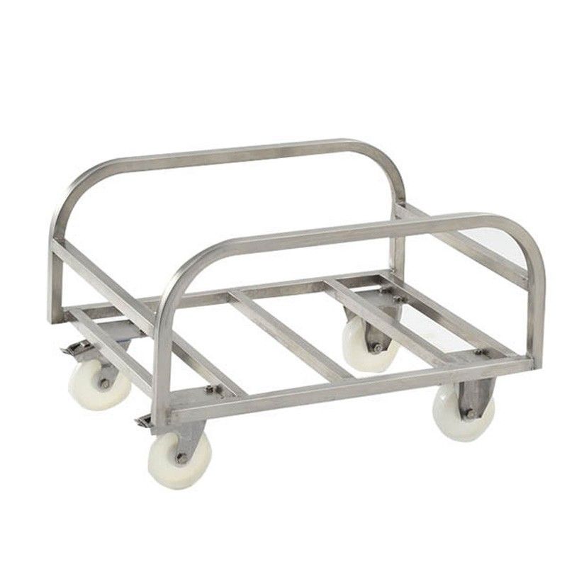 Chariot porte bac - Gilac - 170 L - inox, roues pivotantes avec freins - Ref. : G111595_0