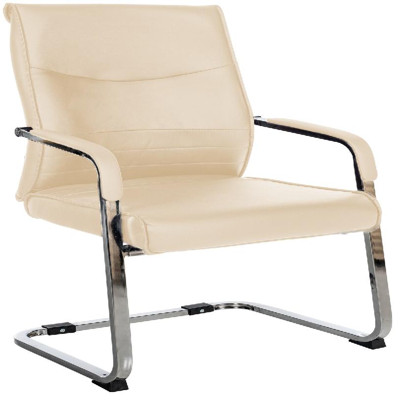 CLP Chaise de salle à manger Hobart Crème/Similicuir - beige polyester 306845_0