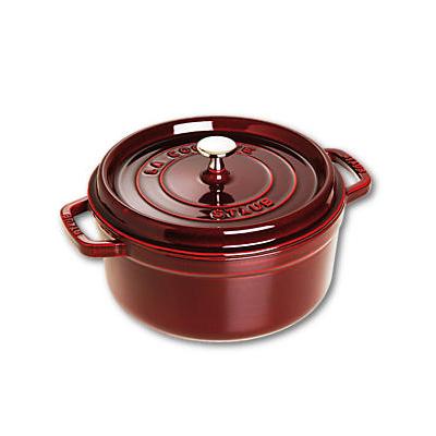 COCOTTE EN FONTE RONDE 24 CM ROUGE GRENADINE - STAUB - VITAMINES