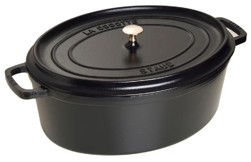 Cocotte ovale Staub en fonte - diamètre 31 cm - contenance 5,5 L - fabriquée en France_0