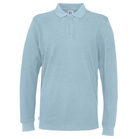 COTTOVER POLO PIQUE MANCHES LONGUES HOMME - CERTIFIÉ GOTS BLEU CLAIR - TAILLE S