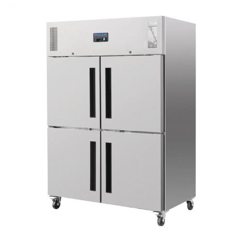 DOUBLE ARMOIRE RÉFRIGÉRÉE POSITIVE INOX GN 2/1 - 4 PORTILLONS 1200 L POLAR