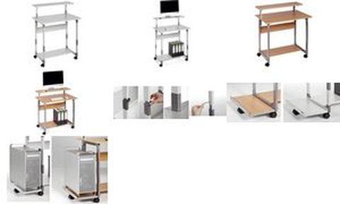 DURABLE PC-Arbeitsplatz SYSTEM Computer Trolley 80 VH - Poste informatique mobile en acier époxy avec rangements ajustables_0