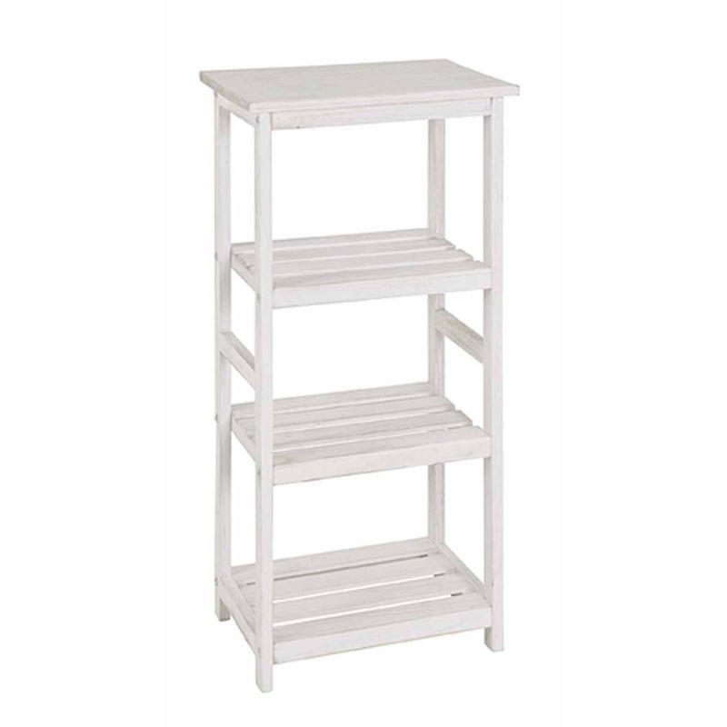 Étagère 4 niveaux en bois massif - Ashley 87cm blanc - Paris Prix_0