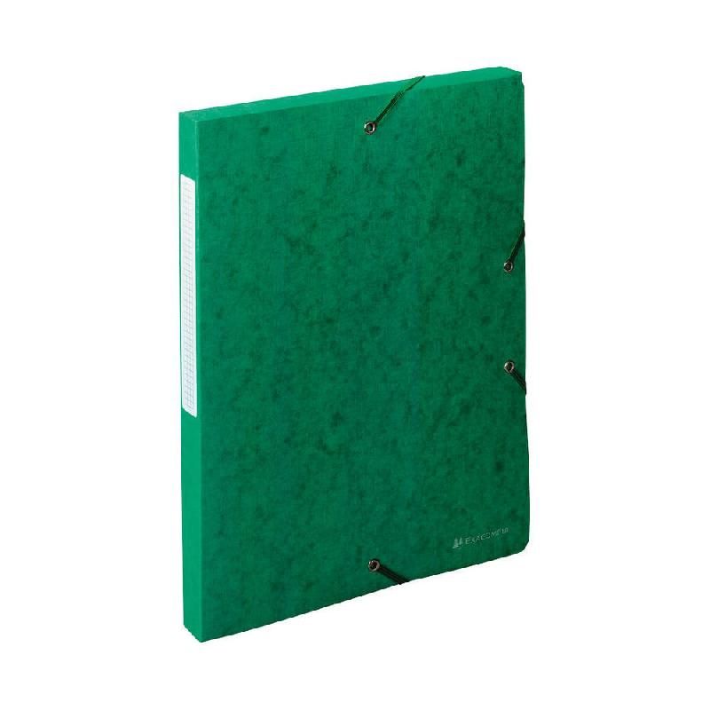 EXACOMPTA CHEMISE 3 RABATS SCOTTEN EXACOMPTA - CARTE 7/10E - DOS DE 2,5 CM - VERT (PRIX À L'UNITÉ)