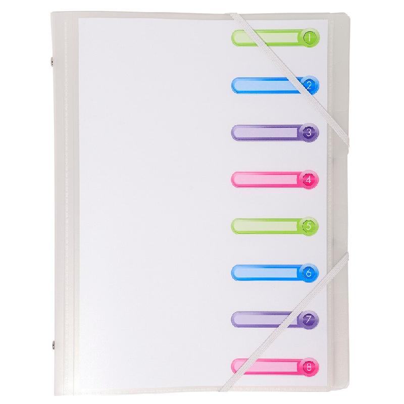 Exacompta Lot de 10 Trieur soudé CHROMALINE PP, 8 compartiments, coloris incolore - transparent matière synthétique 56187E_0