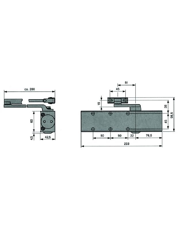 FERME-PORTE TS 73 V FORCE 2-4 SANS BRAS FINITION ARGENT - DORMAKABA - 37010101