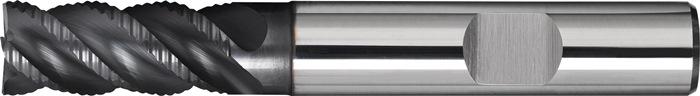 Fraise deux tailles PROMAT - DIN 6527 L type NR D. Nominal 6 mm, L. Garniture 20 mm, VHM TiAlN, DIN 6535 HB, 4 lames longues_0