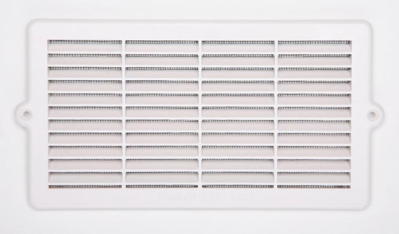 Grille d'aération ABS naturel - 12.9 x 25.1 cm - Usage intérieur et extérieur avec moustiquaire_0