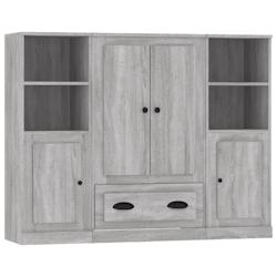 Helloshop26 - Buffet bahut commode armoire meuble de rangement organisateur cuisine salle de séjour salon 3 pcs sonoma bois 02_0037193 - 3000213262308_0