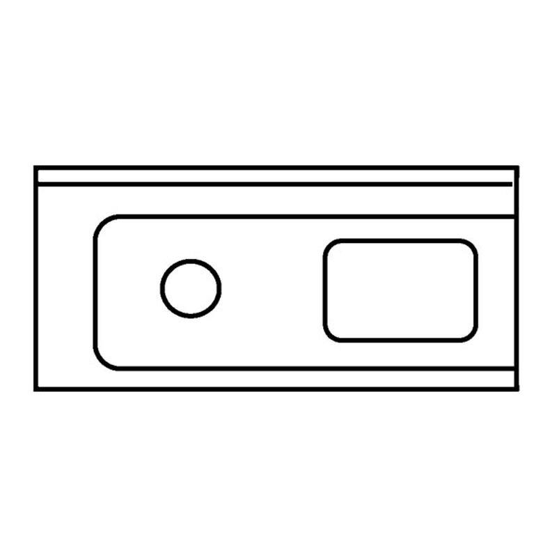 KBS Table d'arrivée 1 cuve, montage à gauche avec trou de chute, rebord 1200x700x850 mm - inox 20390012_0