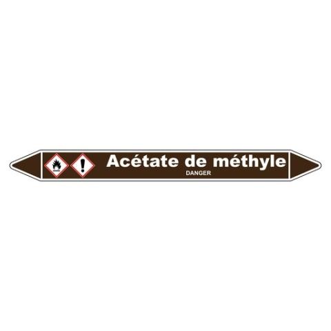 LOT DE 5 - MARQUEUR TUYAUTERIE - ACÉTATE DE MÉTHYLE - VINYLE LAMINÉ 450 X 52 MM