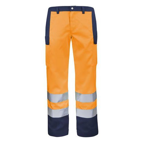 PANTALON FLUO BASE XP ORANGE FLUO / MARINE 3 - CEPOVETT SAFETY