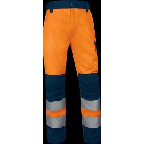 PANTALON HAUTE VISIBILITÉ CL2 - ORANGE FLUO BLEU MARINE T.L - DELTA PLUS