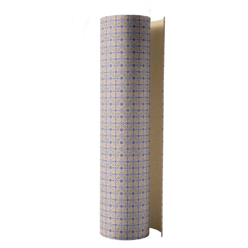 Papier cadeau kraft mosaique bleue 0,70 x 50 m_0