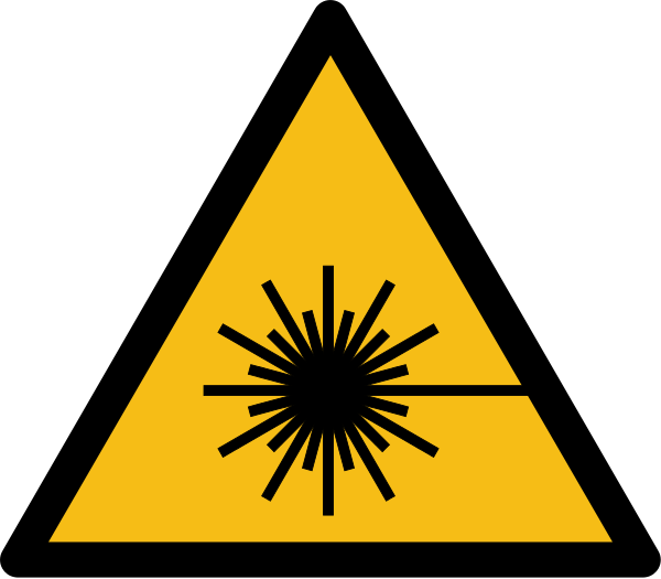 PICTOGRAMME DE DANGER ISO EN 7010 - RAYONNEMENT LASER - W004  - VINYLE SOUPLE AUTOCOLLANT - 200 - LOT DE 2