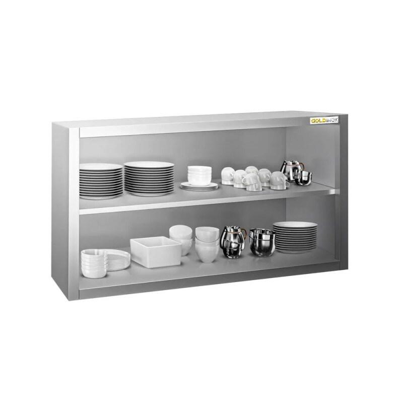 Placard mural inox 1000x400 mm - Hauteur 650 mm ouvert PREMIUM - GOLDINOX - gris inox 3701770820597_0