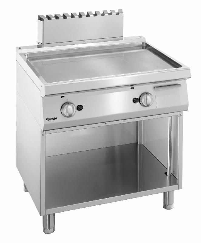 Plaque grill gaz Bartscher - L800, lisse, acier inoxydable, 14 kW, allumage piézo-électrique_0