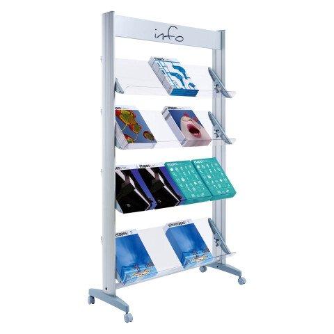 PRÉSENTOIR MOBILE PLEXIGLASS 16 DOCUMENTS JUSQU'AU FORMAT A3 PAPERFLOW