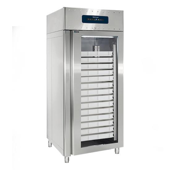 Réfrigérateur 850 litres en inox avec porte en verre pour pâtisserie, 56x 600x400 mm, -2°/+8°c - BMA0083G_0