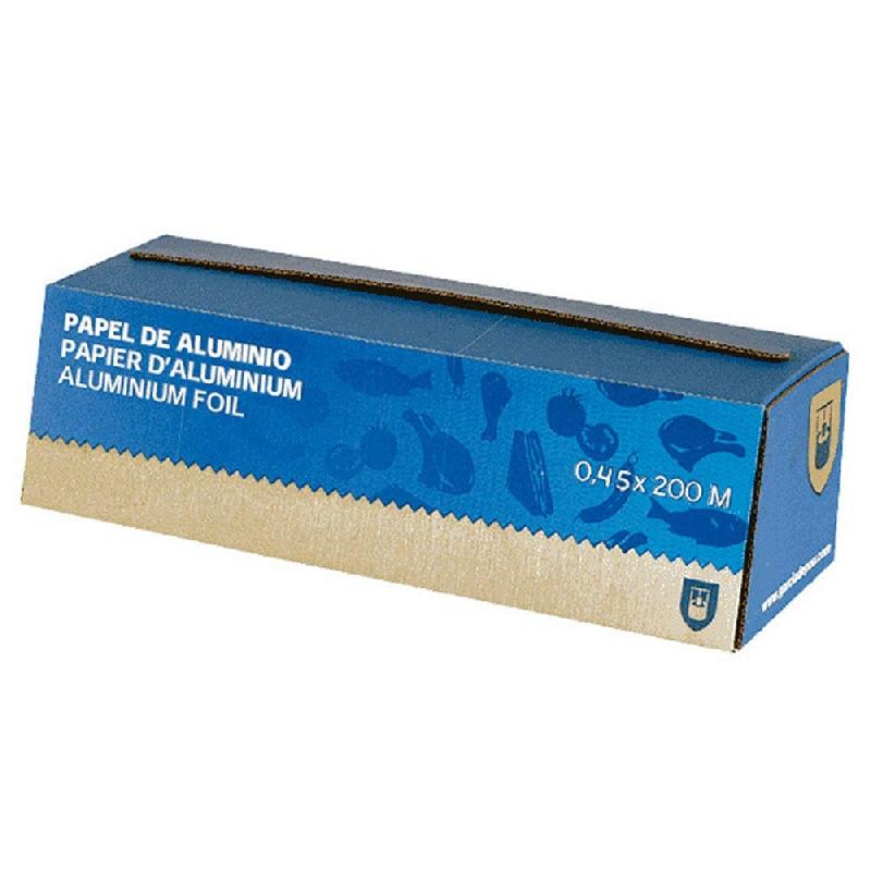 Rouleau film aluminium en boîte distributrice 12µ 0,45x200m - par 1_0