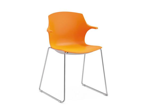 Chaise de collectivité Grabb avec coque en polypropylène et pied luge_0