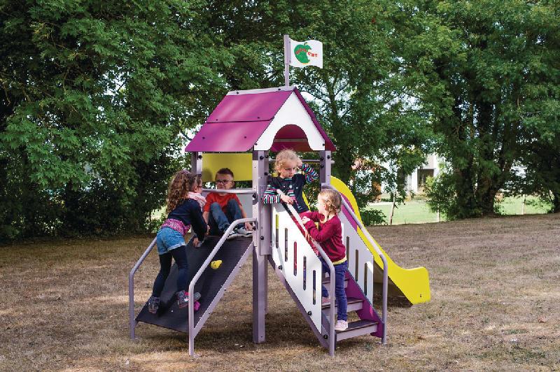 STRUCTURE FRIPOUNETTE MINI-GRIMPE - ACIER - SCELL - POLY - GRIS/PRUNE-WIKI CAT - MANUTAN COLLECTIVITÉS