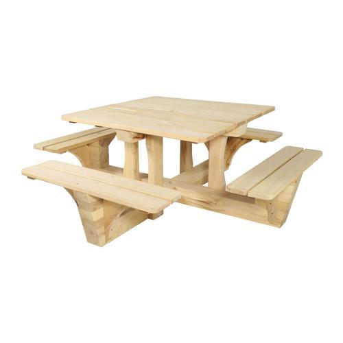 TABLE BANCS BANGOR L 213 X 213 H 75 CM À POSER PIN TRAITÉ MOBEXTAN