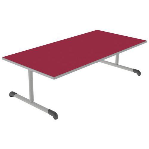 TABLE BANDANA 160X80 T1 DL STRAT POLYURÉTH. CERISE GRIS/9006 - MOBIDECOR
