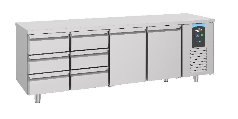 Table réfrigérée 2 portes 6 tiroirs profondeur 700 mm positive ener... - P7489.5570_0