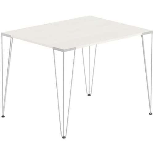 TABLE RÉUNION LORI 100 X 70 CM PLATEAU PIN PIED ALU - MBA