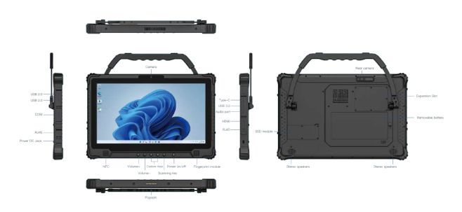 Tablette PC durcie 14 pouces Full HD 1000 nits - StrongPad - Windows 11 - IP65 / 4G ou 5G pour interventions terrain_1