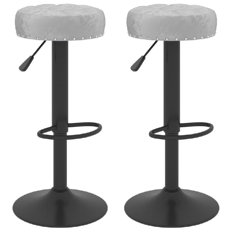 Tabourets de bar lot de 2 gris velours Modèle Atlas Panorama Select - 332995_0
