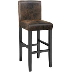 Tectake Chaise de bar - marron foncé, par pièce - 403583 - marron Bois massif 403583_0