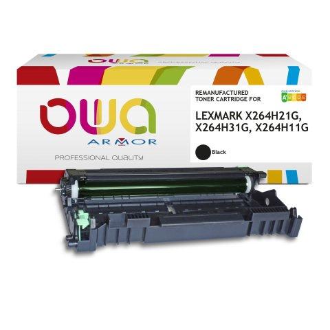 TONER REMANUFACTURÉ OWA - HAUTE CAPACITÉ - NOIR - POUR LEXMARK X264H21G, X264H31G, X264H11G - TONER COMPATIBLE
