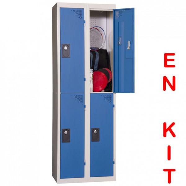 Vestiaire multicases 4 cases - 2 colonnes - Largeur de case 300 mm - Marque Rolléco_0